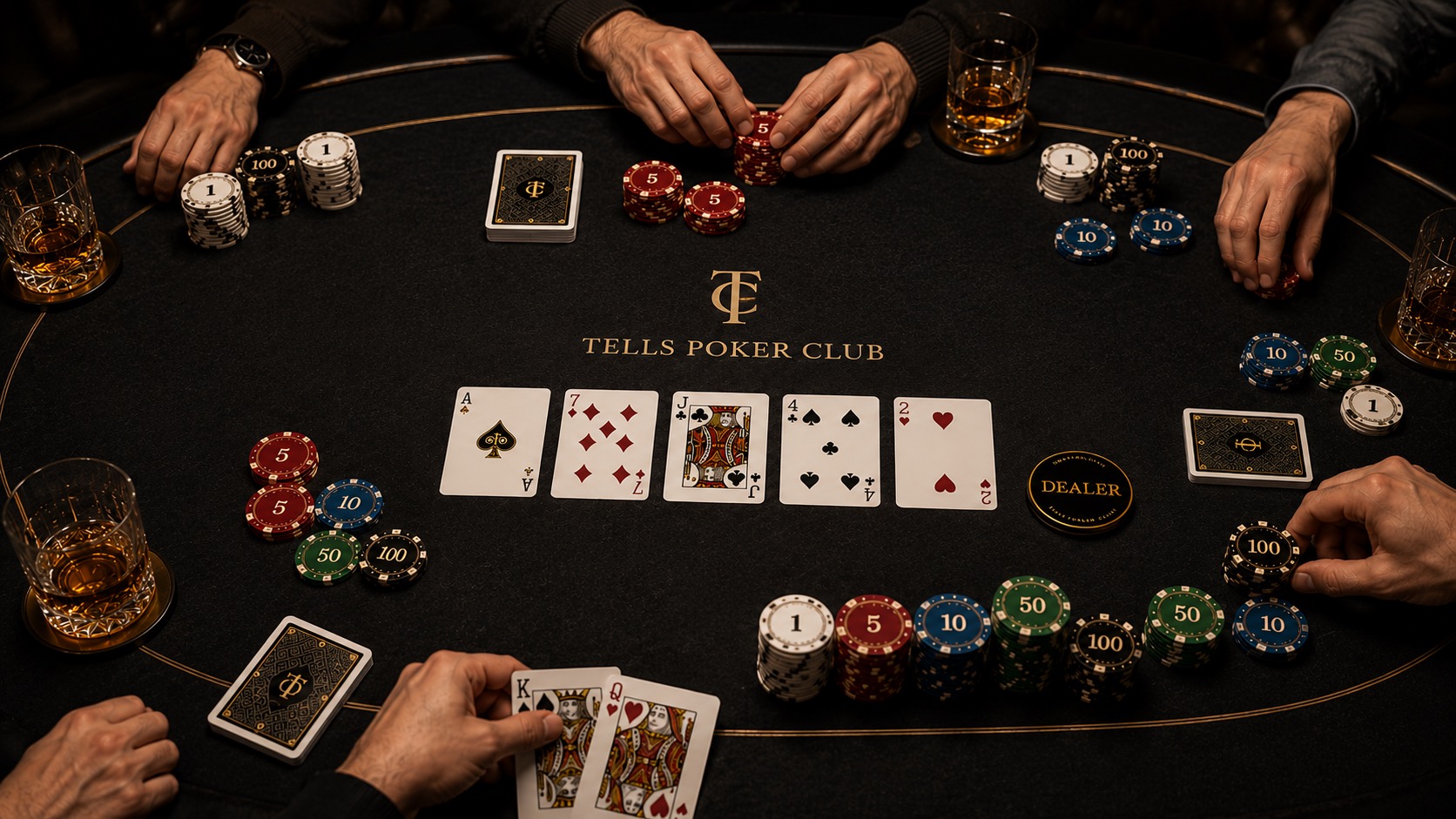 Private poker night with Tells Poker Club chips